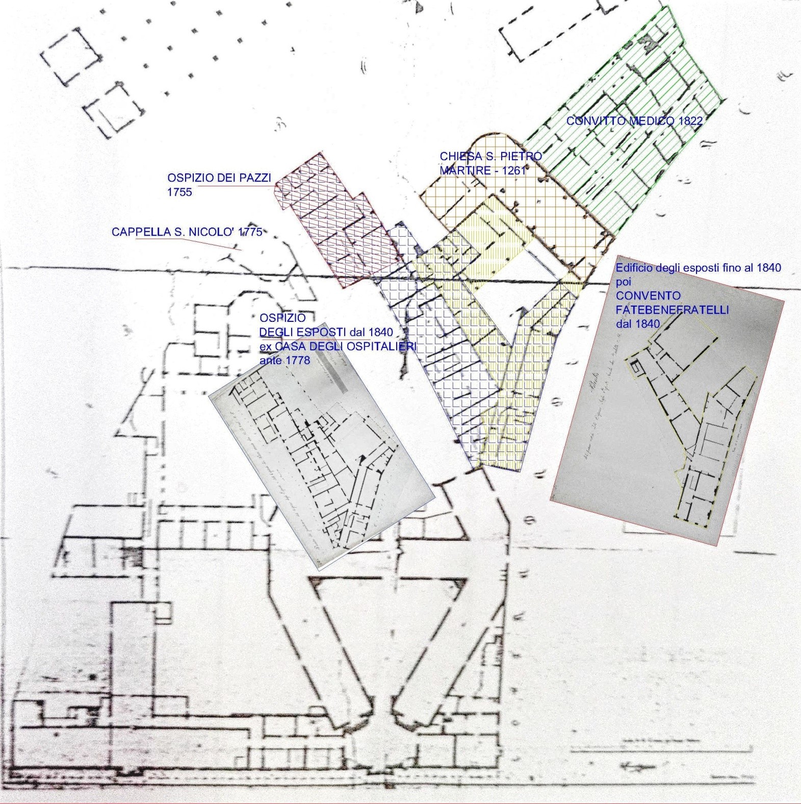 Trasformazioni edilizie 1753-1840 c.a.